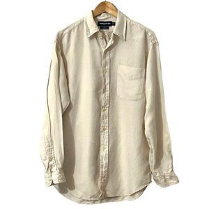 Ralph Lauren Golf Men's Button Down Shirt Tilden Beige Long Sleeve Size M